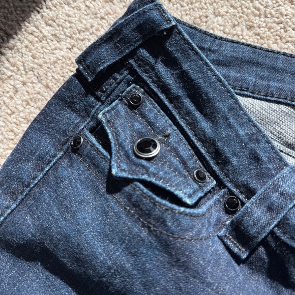True Religion Women's Flared Jeans Size 30 Blue Medium Wash Denim Black Sequins - Picture 8 of 10